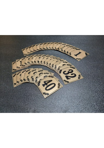 Kapı Numarası 6X6 Cm Yapışkanlı No 1'Den 40 A