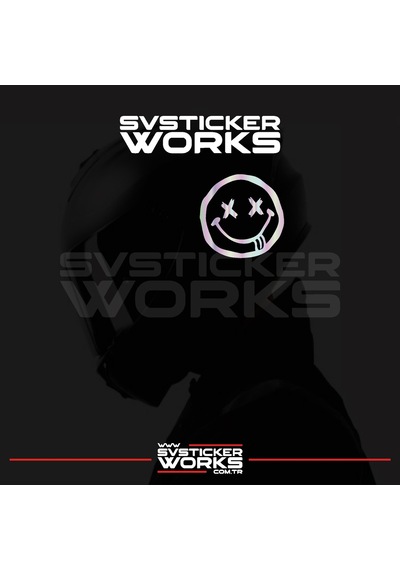 Smile Yazılı Kask Sticker Tüm Kasklar Uyumlu Tek Yön 1 Adet Hologram