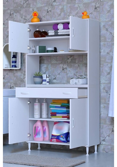 Eliusta Nordi 4 Kapak 2 Raflı Beyaz Dolap 90x173x32,5 Cm Çekmeceli Çok Amaçlı Banyo/mutfak Dolabı Beyaz Eliusta Nordi 4 Kapak 2 Raflı Beyaz Dolap 90x173x32,5 Cm Çekmeceli Çok Amaçlı Banyo/mutfak Dolabı Beyaz