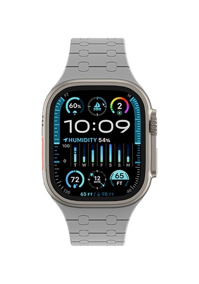 Watch 7 45mm Amazingthing Smoothie Sport Magnetik Tak Çıkar Silikon Strap Kayış Gri-mavi