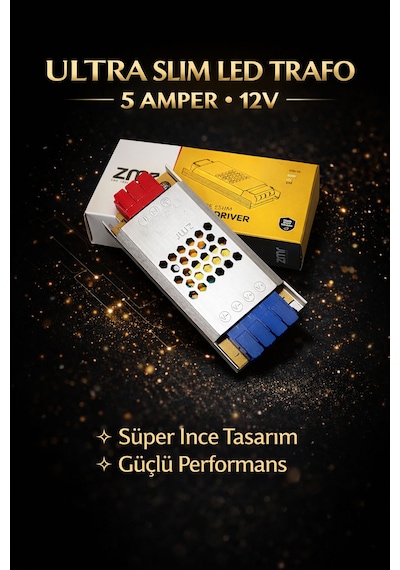 Ultra Slim Led Trafo 5 Amper,12 Volt -