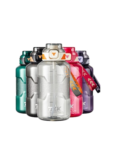 Tkk 1500ml Pipetli/pipetsiz Kullanıma Uygun Taşıma Askılı Sports Tritan Su Matarası Pembe Diğer