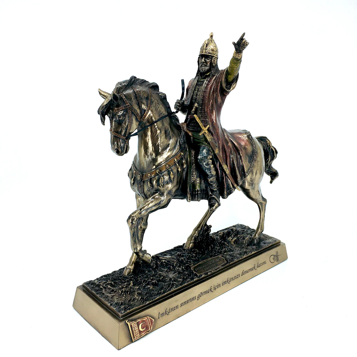 Veronese Fatih Sultan Mehmet Atlı Bronz Renk Koleksiyon Figür 29cm