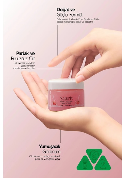 Naturix Vücut Peelingi Çilekli Arındırıcı Ve Nemlendirici 250 Ml