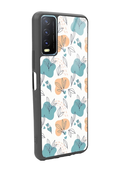 Vivo Y20 Minik Yapraklar Tasarımlı Glossy Telefon Kılıfı Çok Renkli