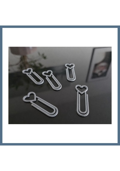 Buradabulabilirsin 3d Baskı Kalp Figürlü Ataç - 10lu Set - Gri Bbz