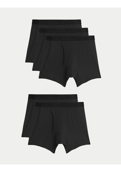 Marks & Spencer 5’li Pamuklu Stretch Cool & Fresh Boxer T14005386A Siyah