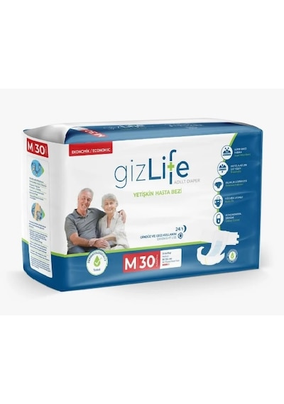 Gızlıfe Yetişkin Hasta Bezi Bel Bantlı Orta Boy Medium 120'Li