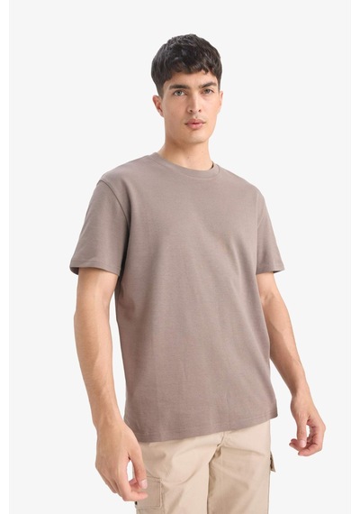 Defacto Regular Fit Bisiklet Yaka Kısa Kollu Tişört E7961ax25aubn571 Kahve