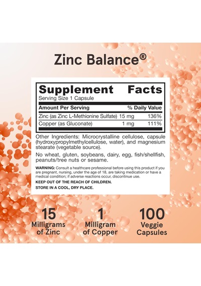 Jarrow Formulas Zinc Balance - 100 Veggie Capsules