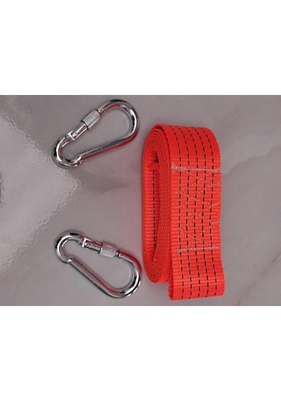 Çeki Halatı 3 Ton 5 M Çekme Halatı Kumaş 10 Mm Vidalı Metal Çengelli Karabinalı, Turuncu Kumaş Çeki Halatı,