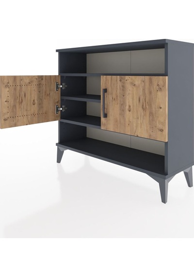 Arges Şifonyer 3 Raflı 2 Kapaklı 88x30x80 Antrasit-çam Antrasit