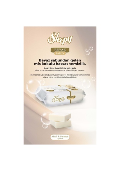 Islak Havlu Mendil 90 Yaprak Beyaz Sabun Kokulu Plastik Kapaklı Tekli Pk