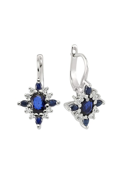 Sirius Pırlanta Ve Safir Taşlı Küpe  0804E0040