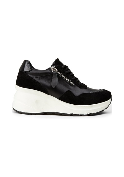 Deery Kadın Hakiki Süet Siyah Dolgu Topuk Sneaker - M9147zsyhc01