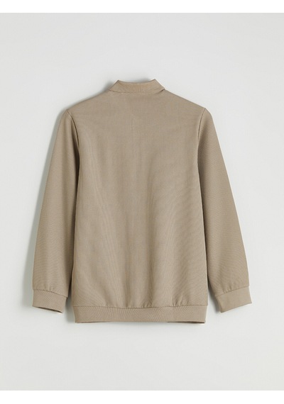 Lcwaıkıkı Classic Bej Polo Yaka Uzun Kollu Erkek Sweatshirt
