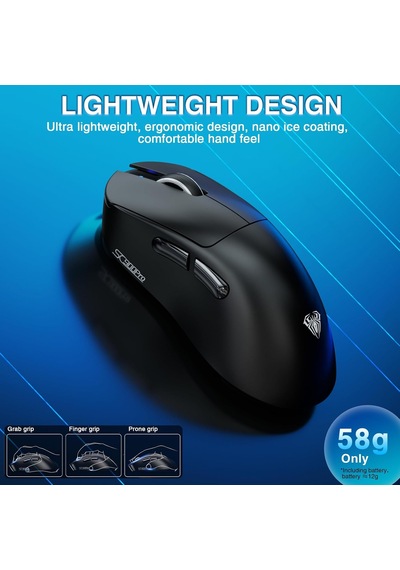 Sc900 Pro Paw3395 Sensör 26000 Dpı 8000hz Kablolu Ve Kablosuz Gaming Oyuncu Mouse Siyah
