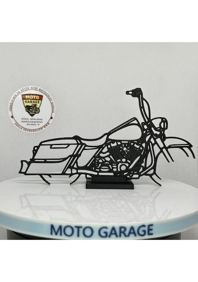Harley Road King Masa Dekoru Klasik Cruiser Motor Figürü/silüeti