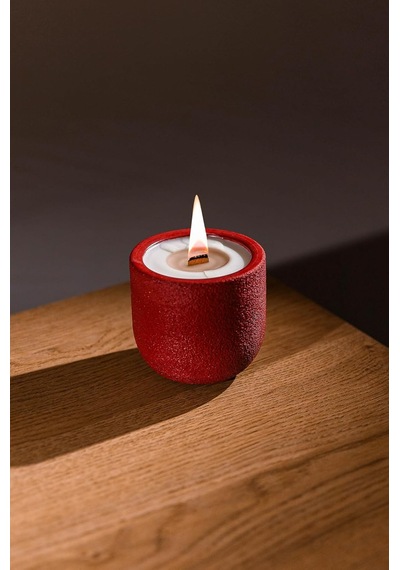 "cyle"%100 Soya Wax Organik Beton Mum & Saksı - Kırmızı Çok Renkli