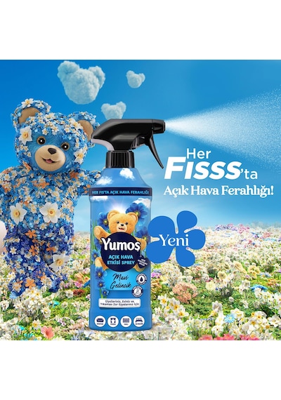 Yumoş 12 Adet Mavi Gelincik 430 Ml Giysi Spreyi Ve Rosıe Tekli