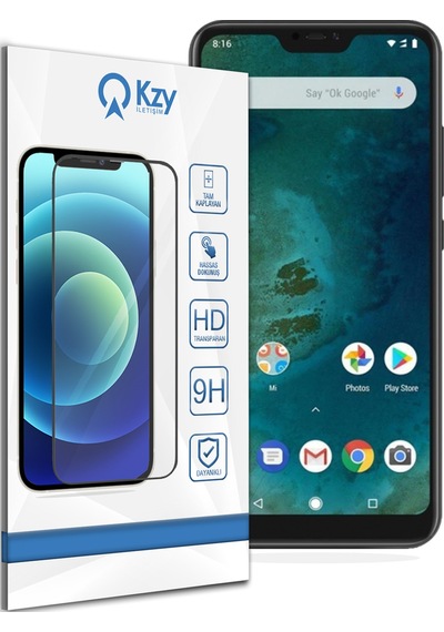 Xiaomi Mi A2 Lite ile Uyumlu Tam Kaplayan Temperli Cam Ekran Koruyucu