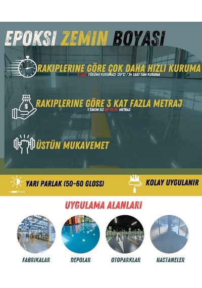 Pamukkale 4530 Solventli Epoksi Zemin Boyası 21 Kg Ral 1013 İnci Beyazı