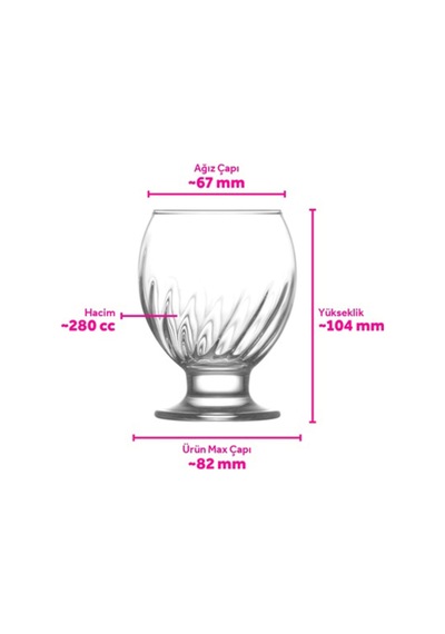 LAV Nectar Cam Meşrubat Bardağı 6'lı 280 ml (Su Bardağı )