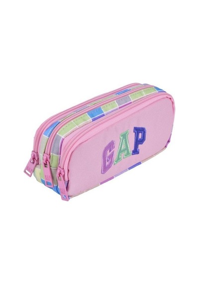 Gap Kalem Çantası Oval Üç Bölme Pembe 12803 Çok Renkli