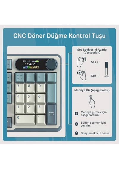 Royal Kludge Rk S98 Tri-mode Ekranlı Mekanik Oyuncu Klavyesi