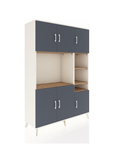 Hyperion Dolap 10 Raflı 6 Kapaklı 132x44x195 Aytaşı-antrasit/çam Aytaşı
