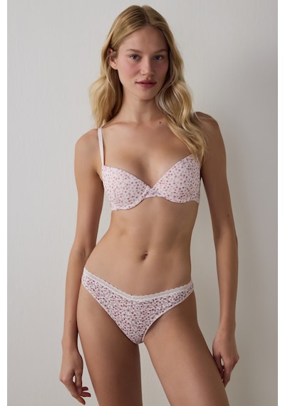 Penti Açık Pembe Pleasure Desenli Lace Dantel Sütyen