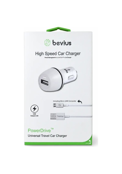 Bevius Bvs-au509 Beyaz 12w Micro Usb Kablolu Araç Şarj Cihazı