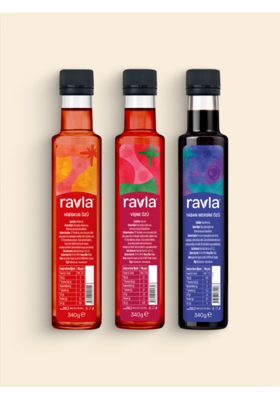 3'lü Ürün - Ravla Hibiskus Özü 340g / Yaban Mersini Özü 340g / Vişne Özü 340g