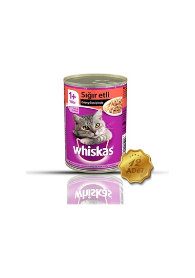 Whiskas Sığır Etli Biftekli Konserve Yetişkin Kedi Maması 400 Gr X 12 Adet