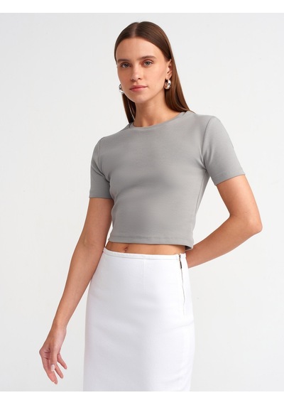 Dilvin Crop T-shirt Gri