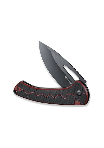 Sencut Squiggy Burgundy / Black G10 Handle Black 9cr18mov Blade Kamp Çakı Bordo