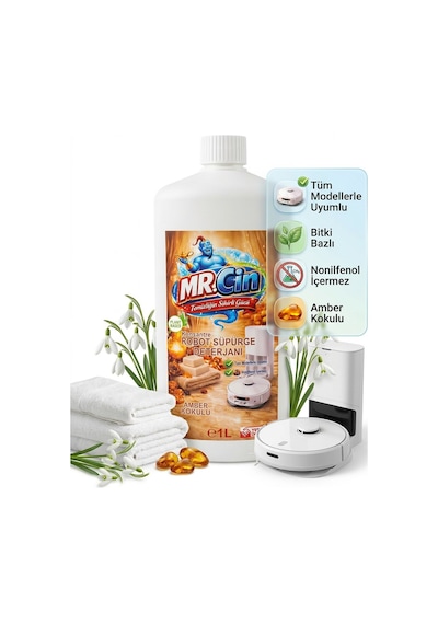 Mr.cin Robot Süpürge Deterjanı Amber Kokulu 1 Litre X 3 Adet Tekli