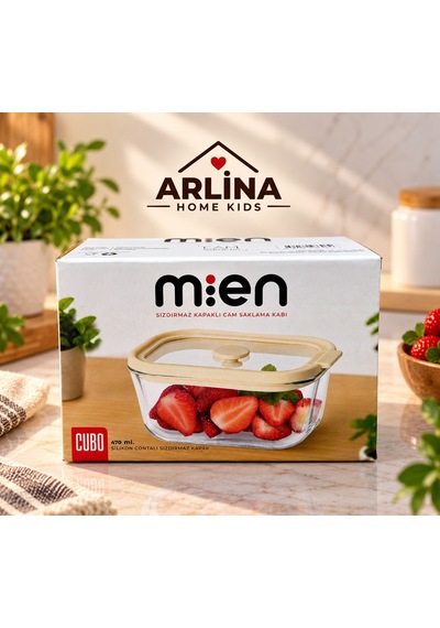 470 Ml Vakum Kapaklı Cam Saklama Kabı Krem