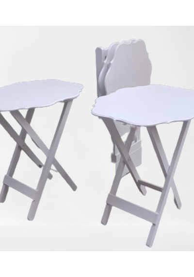 1448bng90094çanta Zigon Sehpa Yonca Takım 4lü Model Ahşap Mdf Parlak Beyaz Lake Renk El Yapım