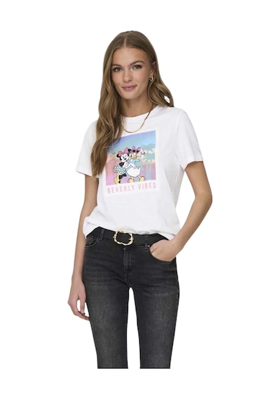 Only Kadın T-shirt Dısney Lıfe Mınnıe 15322575 Beyaz