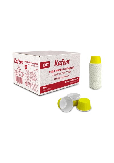 Kafem Sarı Muffin Kek Kapsülü 50li X 30 Paket Koli - K07 Sarı