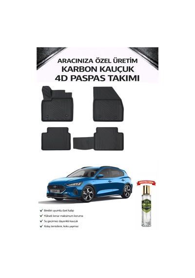 Ford Focus 4-5 2026 Model Aracınıza Özel Karbon Kauçuk Paspas Takımı