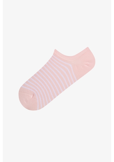 Penti Parlak Blush Çizgili Simli 3 Çift Sneaker Çorap Çok Renkli