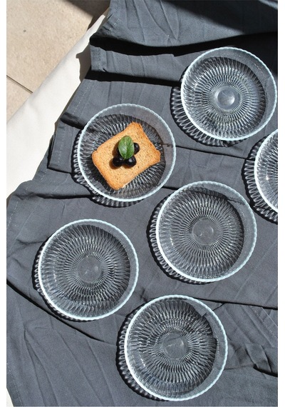 6'lı Cam Kase Mini Kahvaltılık Çerezlik Meze Tabağı 12 Cm İkramlık- Majestik Şeffaf