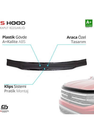 S-dizayn Mitsubishi L200 Abs Plastik Kaput Rüzgarlığı 1996-2006 A+kalite