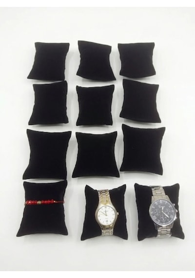 Saat Yastığı 8 X 8 Cm, Babyface Kumaş, Elyaf Dolgulu - 10'lu Paket Siyah