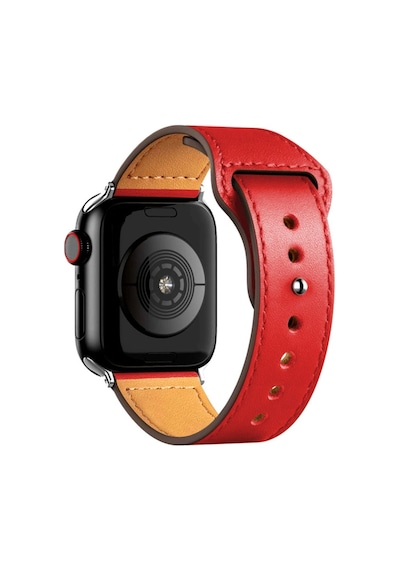 Apple Watch 42mm Kr415 Luaz Deri Kordon Saat Değildir - Kırmızı Diğer