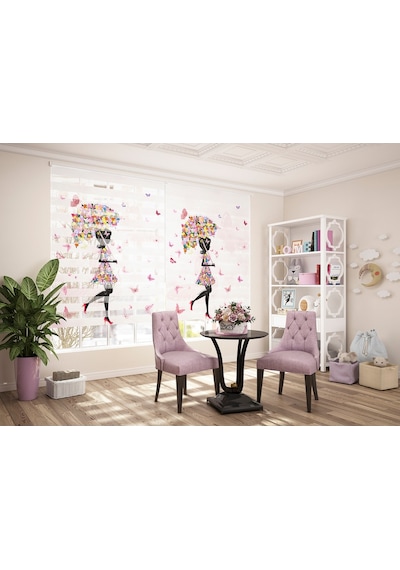 Summer Rain Dijital Baskı Piliseli Zebra Stor Perde