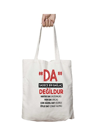 Art Hediye Da Sadece Bir Bağlaç Değildur İki Tarafı Kalıcı Baskılı Yıkanabilir Okul Plaj Omuz Bez Çantası Çok Renkli