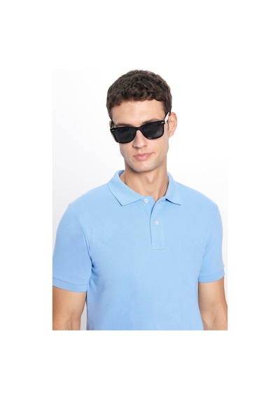 Tudors Erkek 3'lü Paket Siyah-yeşil-mavi Slim Fit Dar Kesim Pamuklu Düz Pike Polo Yaka Tişört-34601 Multi